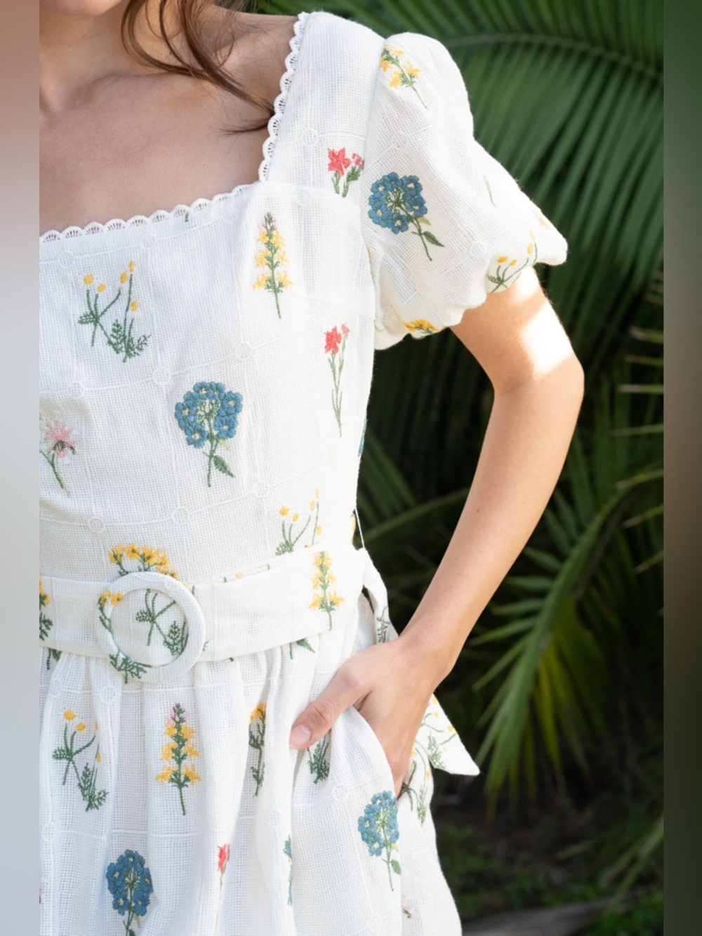 BTFL-life flower embroidered dress XS